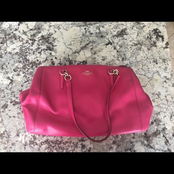 Pink Fuchsia Coach Purse - Picture 6 of 6